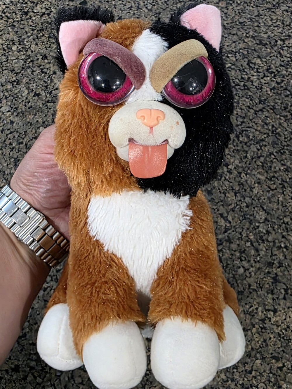 Feisty Pets Plush Toy Silly Mary Monstertruck The Calico Cat Sticks Out Tongue
